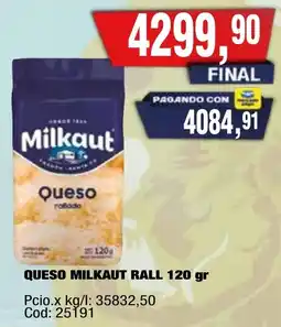 Maxiconsumo Milkaout queso rallado oferta
