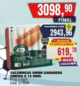Maxiconsumo Union ganadera salchichas cortas oferta