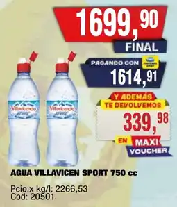 Maxiconsumo Villavicencio agua sport oferta