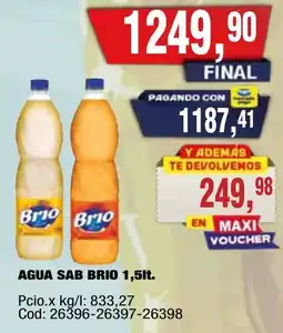 Maxiconsumo Brio agua sabrio oferta