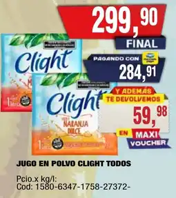Maxiconsumo Clight jugo en polvo todos oferta