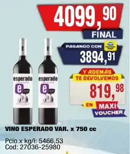 Maxiconsumo Esperado vino var. oferta