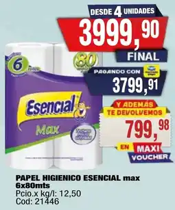 Maxiconsumo Esencial papel higienico max oferta