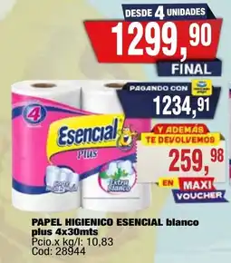 Maxiconsumo Esencial plus papel higienico blanco oferta