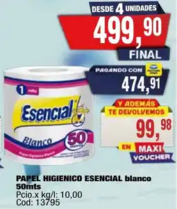 Maxiconsumo Esencial papel higienico blanco oferta