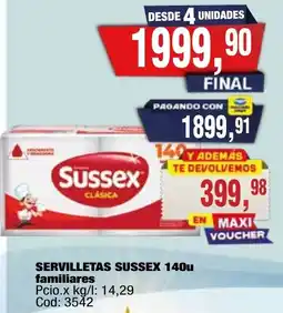 Maxiconsumo Sussex servilletas familiares oferta