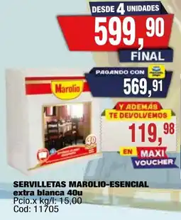 Maxiconsumo Marolio servilletas extra blanca oferta