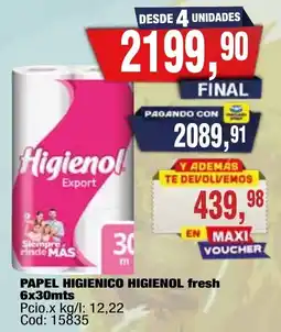 Maxiconsumo Higienol papel higienico higienol fresh oferta