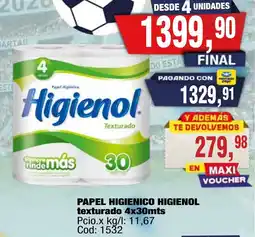 Maxiconsumo Higienol papel higienico texturado oferta
