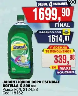 Maxiconsumo Esencial jabon liquido ropa oferta