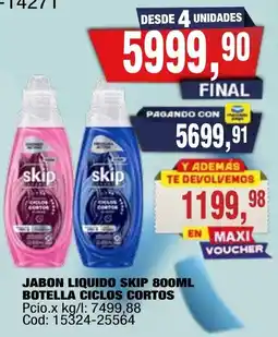 Maxiconsumo Skip jabon liquido ciclos cortos oferta