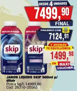 Maxiconsumo skip jabon liquido oferta
