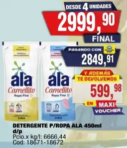 Maxiconsumo Ala detergente p/ropa camellito oferta