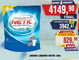 Maxiconsumo Netic liquido para lavar la ropa oferta