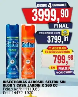 Maxiconsumo Selton insecticidas aerosol sin olor y casa jardin oferta