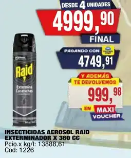 Maxiconsumo Raid insecticidas aerosol oferta