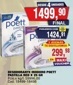 Maxiconsumo Poett desodorante inodoro pastilla red oferta