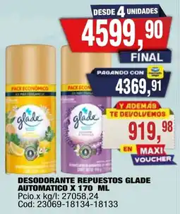 Maxiconsumo Glade desodorante repuestos automatico oferta