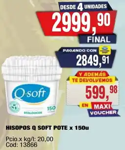 Maxiconsumo Q soft hisopos oferta