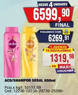 Maxiconsumo Sedal aco/shampoo 650ml oferta