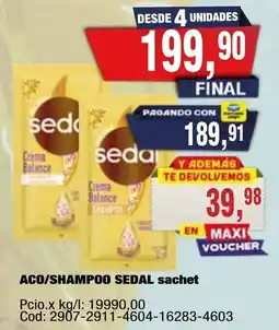 Maxiconsumo Sedal crema balance oferta