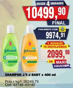 Maxiconsumo J y J baby shampoo oferta