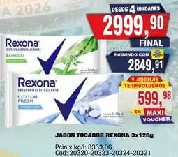 Maxiconsumo Rexona jabon tocadador oferta
