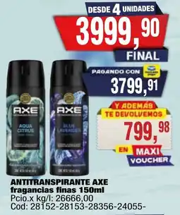 Maxiconsumo Axe antitranspirante fragancias finas oferta