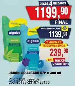 Maxiconsumo Algabo jabon liquido oferta