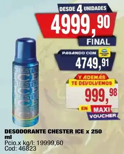 Maxiconsumo Chester ice desodorante oferta