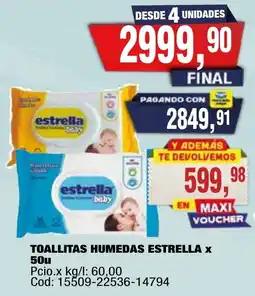 Maxiconsumo Estrella toallitas humedas oferta