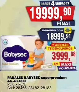 Maxiconsumo Babysec pañales superpremium oferta