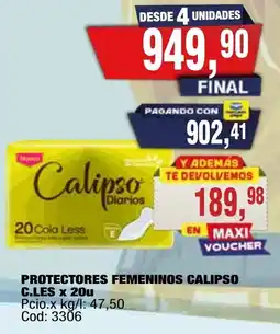 Maxiconsumo Calipso protectores femeninos oferta