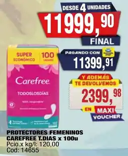 Maxiconsumo Carefree protectores femeninos oferta