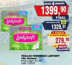 Maxiconsumo Ladysoft toallas femeninas oferta