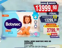 Maxiconsumo Babysec pañal bebe mes de consumo oferta