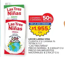 Carrefour Las tres niñas leche larga vida oferta