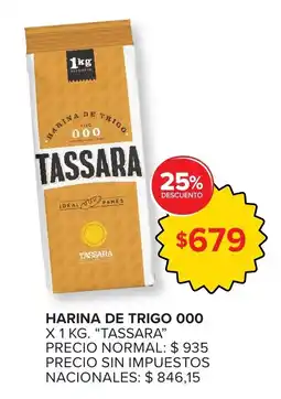 Carrefour Tassara harina de trigo 000 oferta