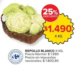 Carrefour Carrefour repollo blanco oferta