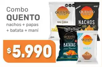 Quento snacks combo nachos + papas + batata + maní