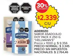Carrefour Hellmann's aderezo sabor asado/ajo oferta