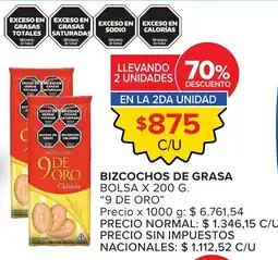 Carrefour 9 de oro bizcochos de grasa oferta