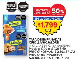 Carrefour La salteña tapa de empanadas criolla/hojaldre oferta