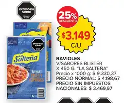 Carrefour La salteña ravioles oferta