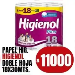 Supermercados Mariano Max Higienol Plus papel higienico oferta