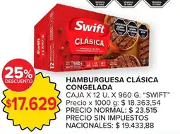 Carrefour Swift hamburguesa clásica congelada oferta