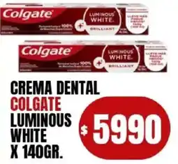 Supermercados Mariano Max Colgate crema dental luminous white oferta