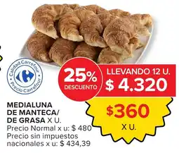 Carrefour Carrefour medialuna de manteca/ de grasa oferta