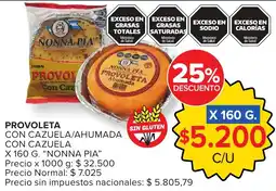 Carrefour Nonna pía provoleta con cazuela/ahumada oferta