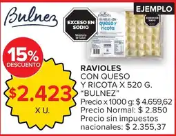 Carrefour Bulnez ravioles con queso y ricota oferta